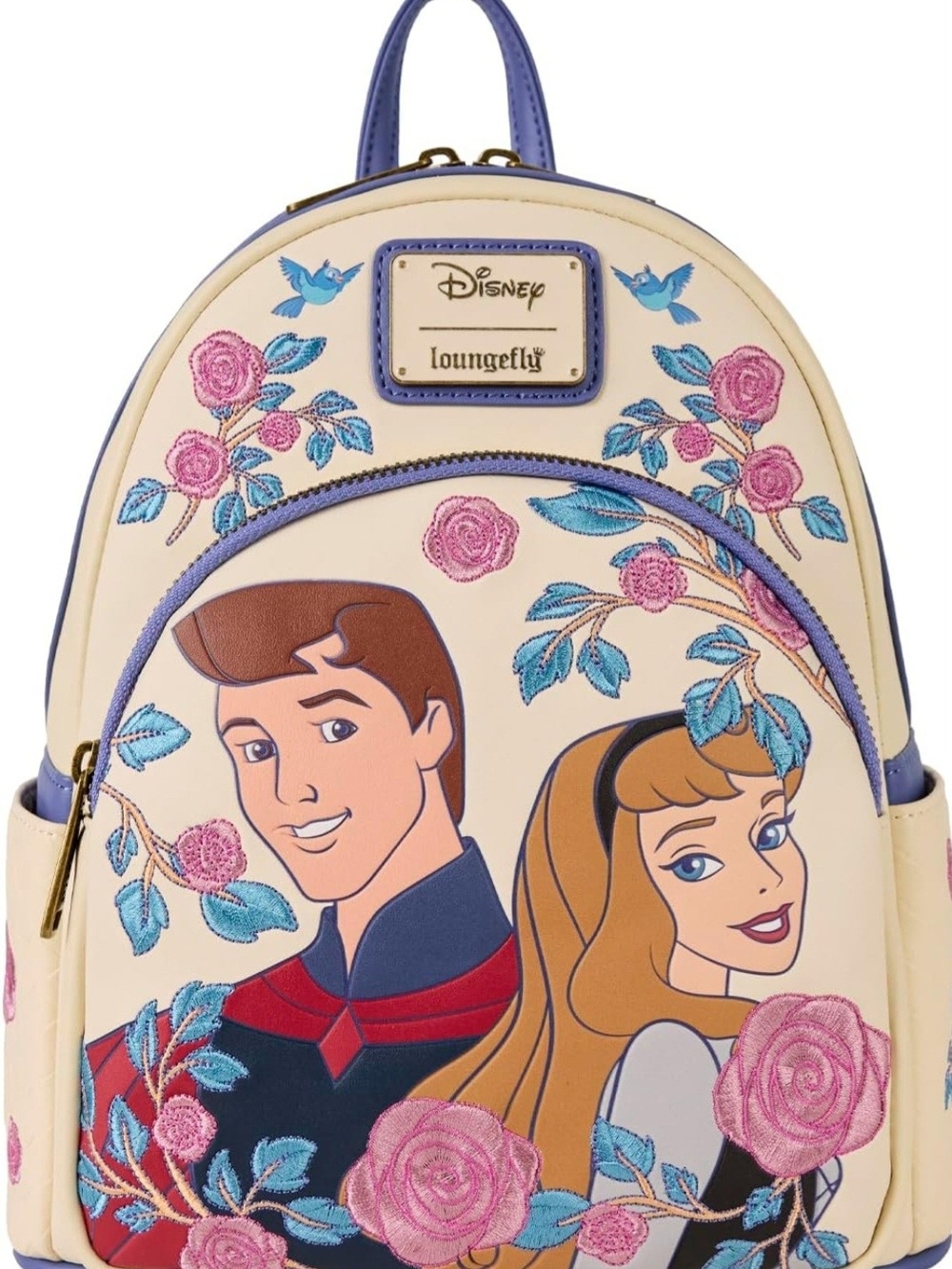 Disney Loungefly Sleeping Beauty Aurora & Prince Mini Backpack - Cream & Purple